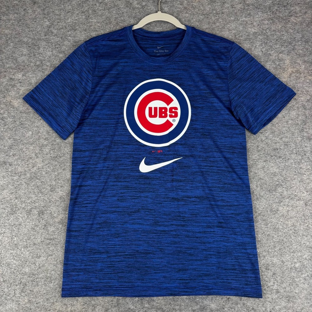 Nike Dri Fit Chicago Cubs T-Shirt Tee MLB Blue Mens Small S